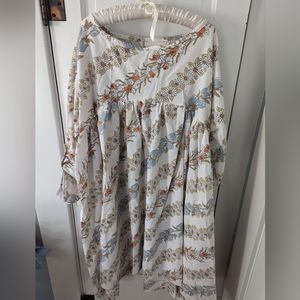 Handmade Vintage Bedsheet Floral Oversized Plus Sized Midi Dress